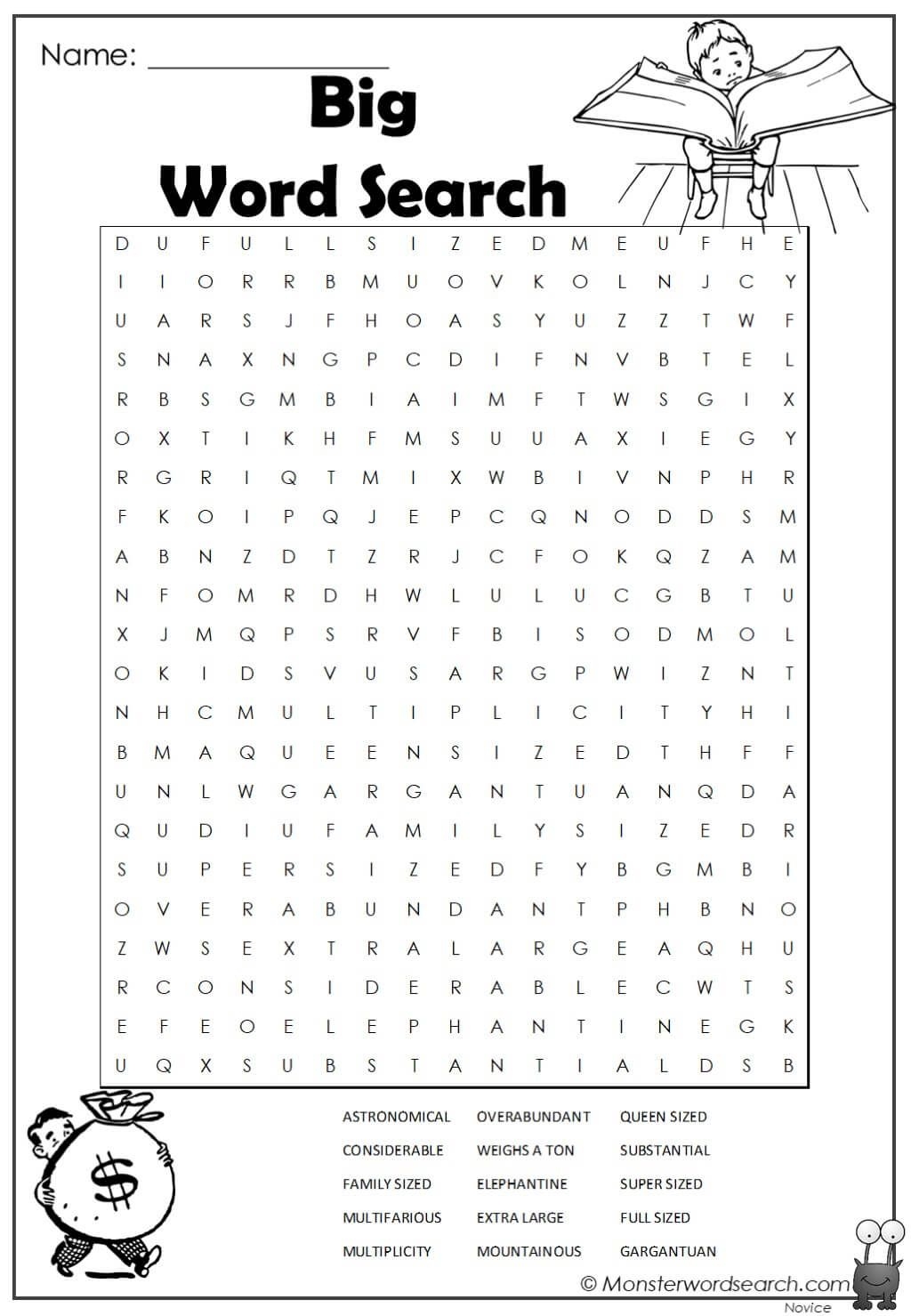large print word search printable