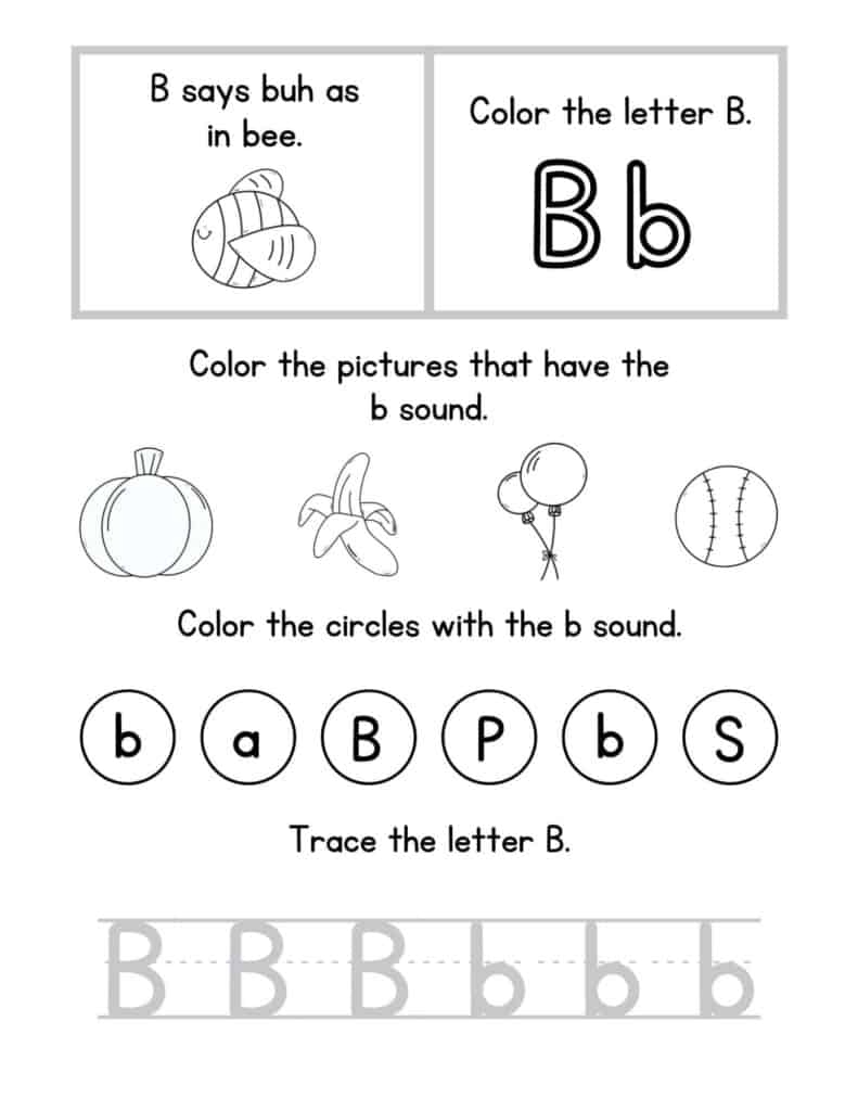 Free Printable Letter B Worksheets For Phonics And Writing Practice Free Printable Letter B Worksheets For Phonics And Writing Practice