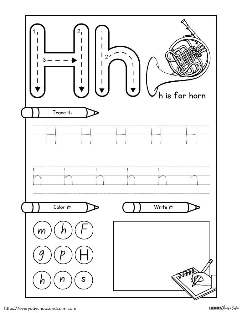 Free Printable Letter H Worksheets Free Printable Letter H Worksheets