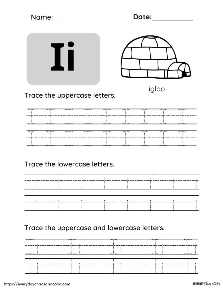 Free Printable Letter I Worksheets Free Printable Letter I Worksheets
