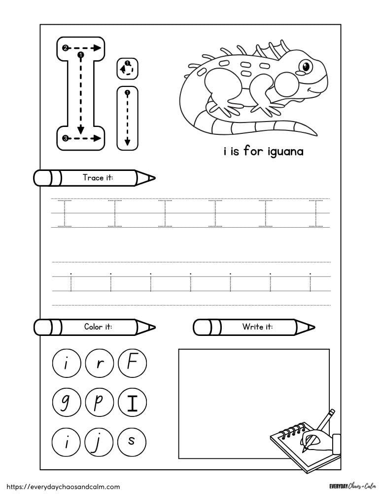 Free Printable Letter I Worksheets