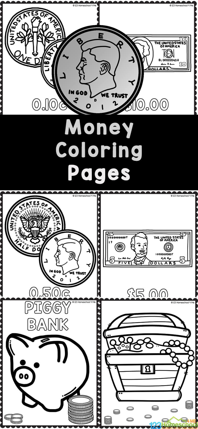 FREE Printable Money Coloring Pages