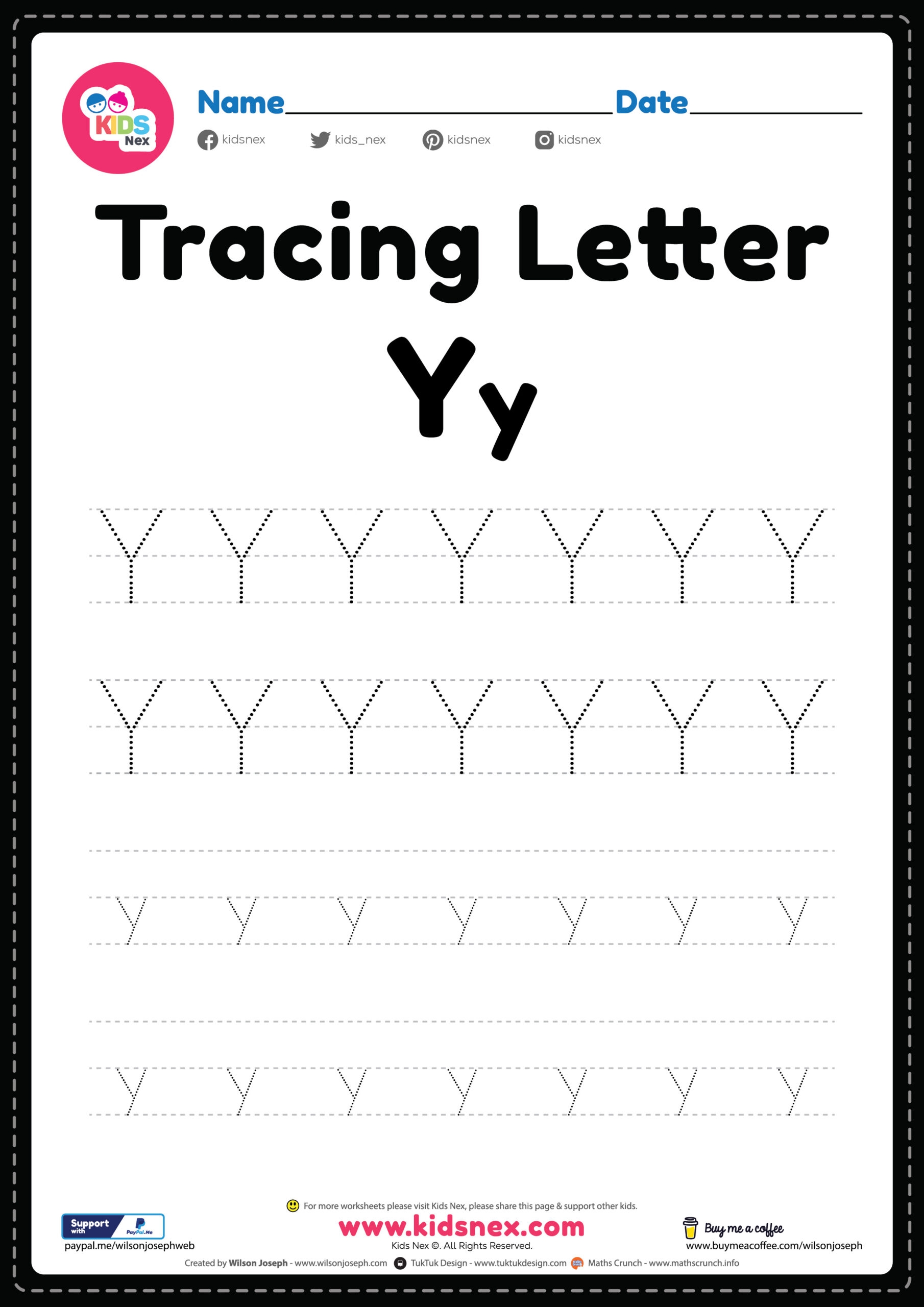 Free Printable PDF Tracing Letter Y Alphabet Worksheet Free Printable PDF Tracing Letter Y Alphabet Worksheet