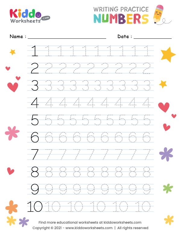 Free Printable Practice Writing Numbers Worksheet Free Printable Practice Writing Numbers Worksheet