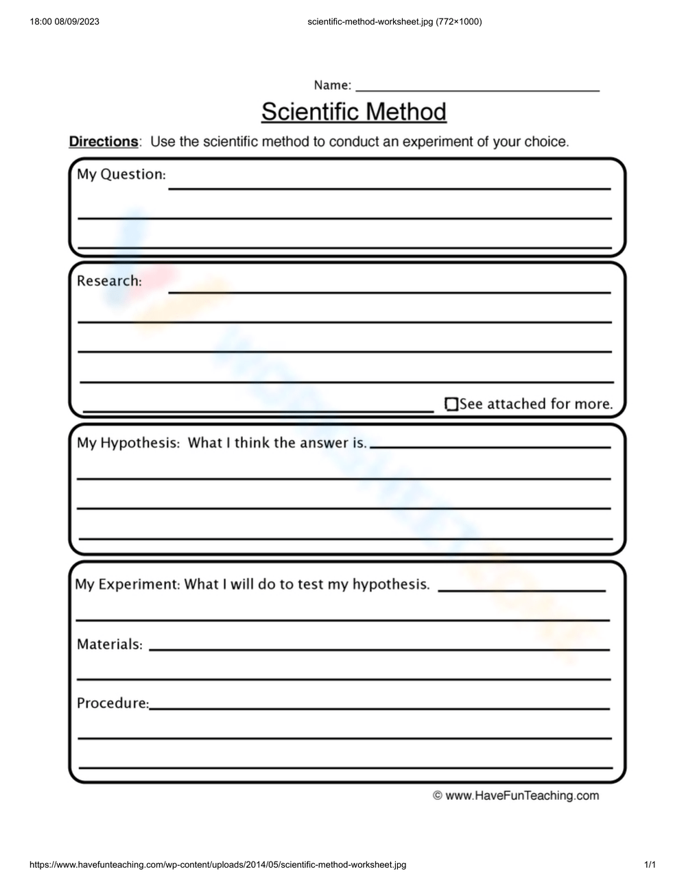Free Printable Scientific Method Worksheets For Students Free Printable Scientific Method Worksheets For Students