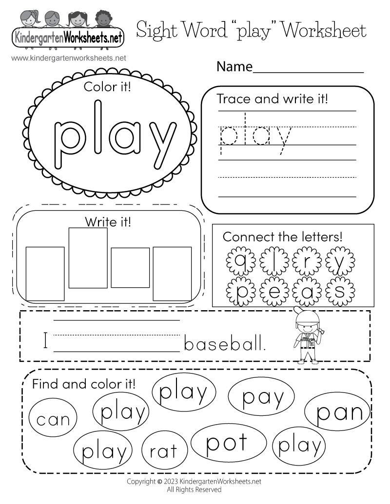 sight word worksheets