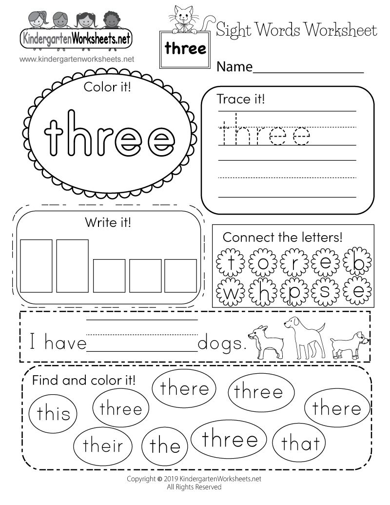 Free Printable Sight Word Worksheets Homevg Free Printable Sight Word Worksheets Homevg