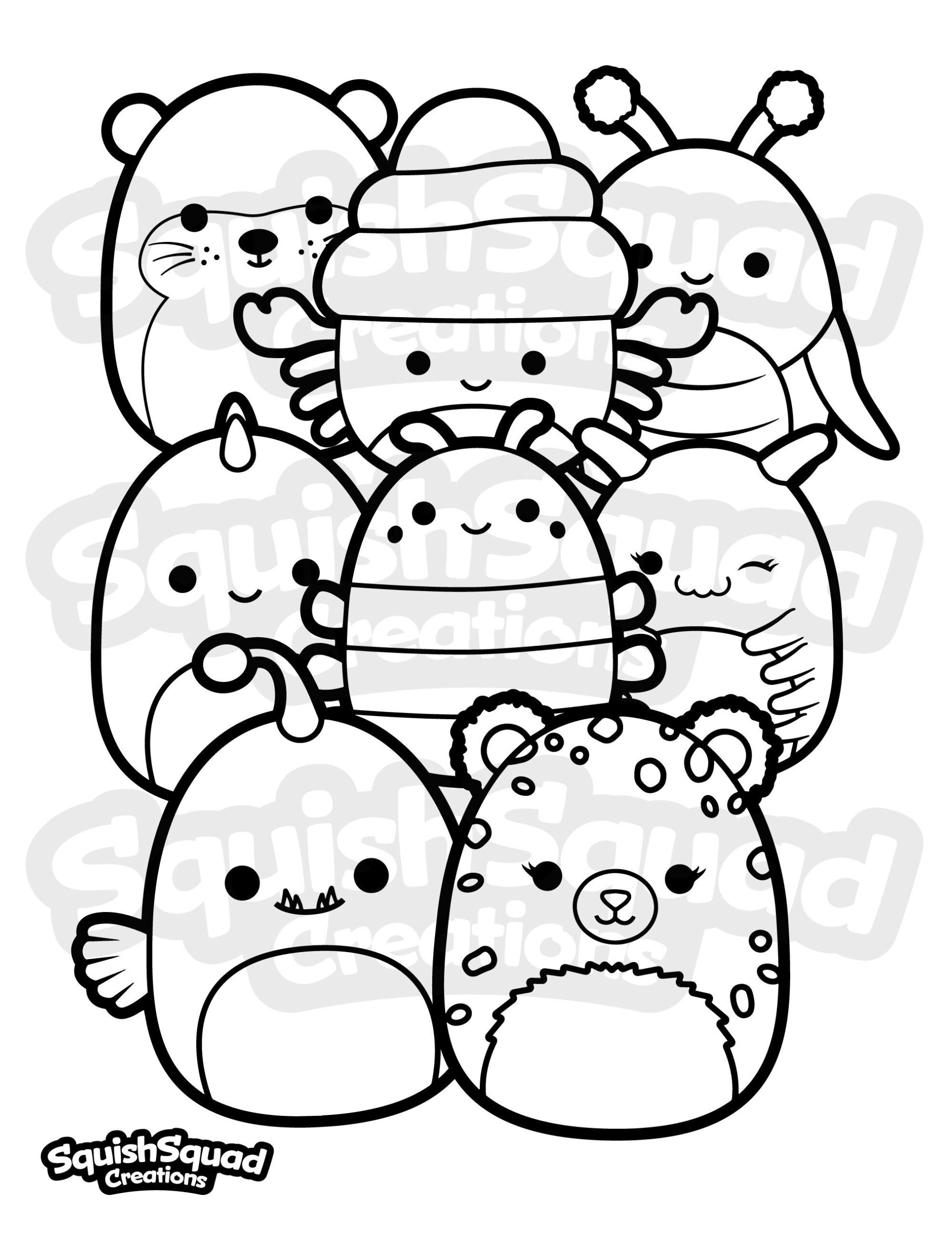 Free Printable Squishmallow Coloring Pages Printable Word Searches
