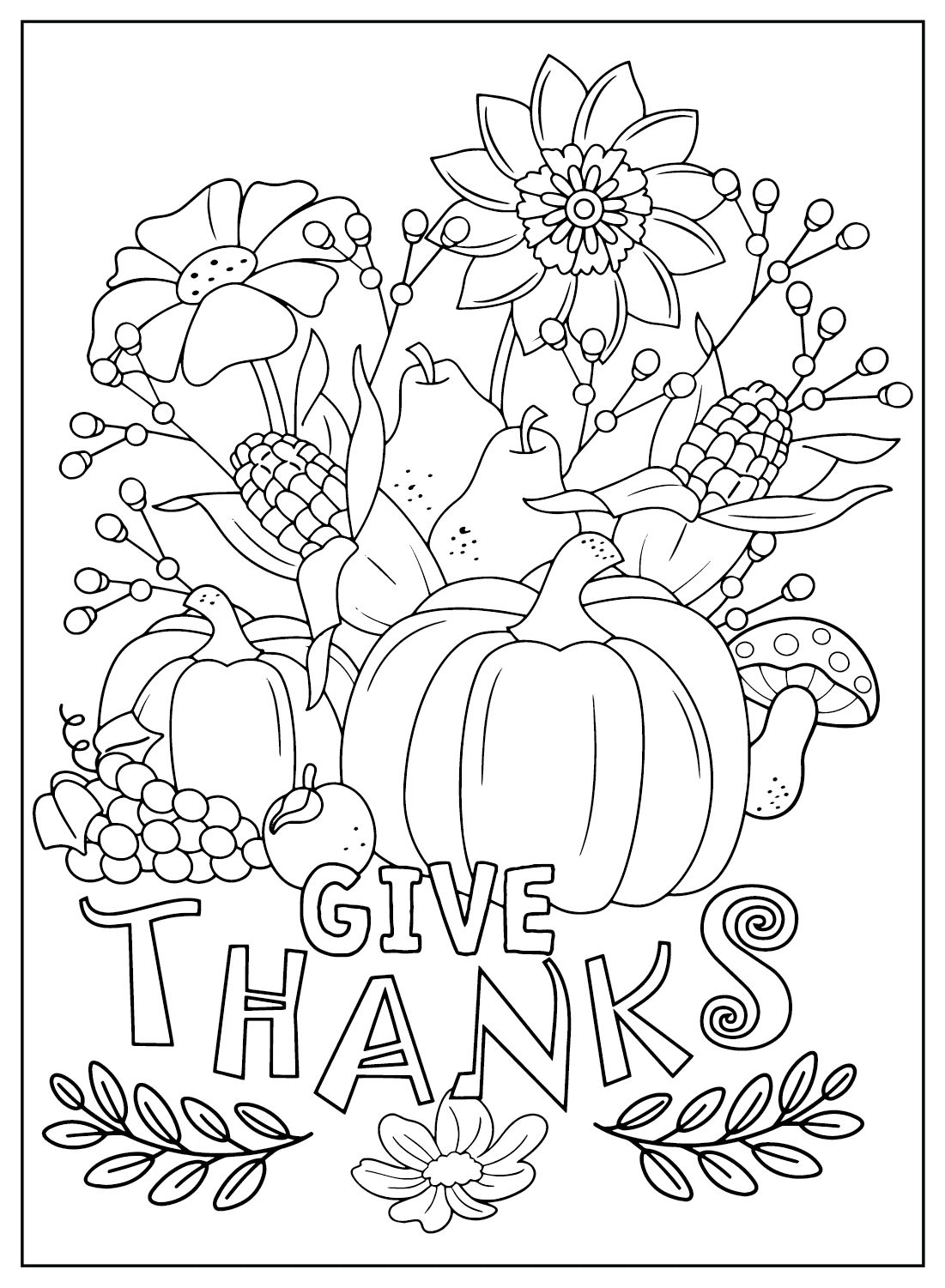 coloring pages thanksgiving printable