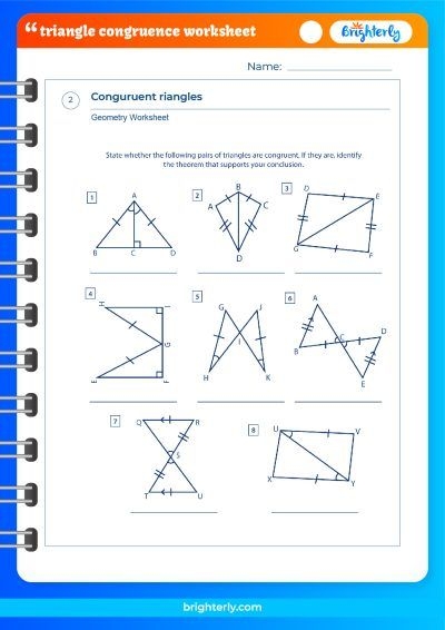 FREE Printable Triangle Congruence Worksheets PDFs Brighterly