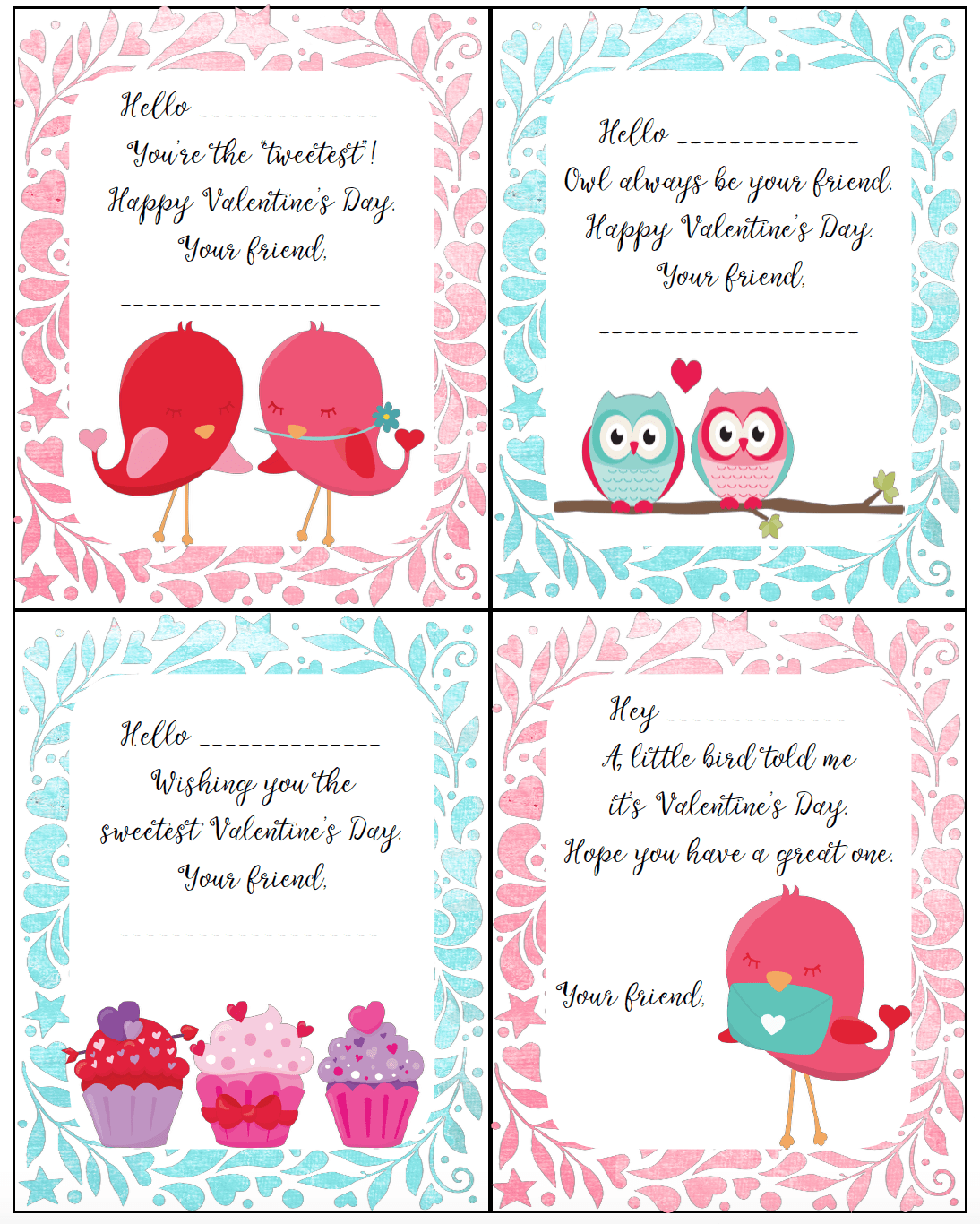 Free Printable Valentine 39 s Day Cards Free Printable Valentine 39 s Day Cards