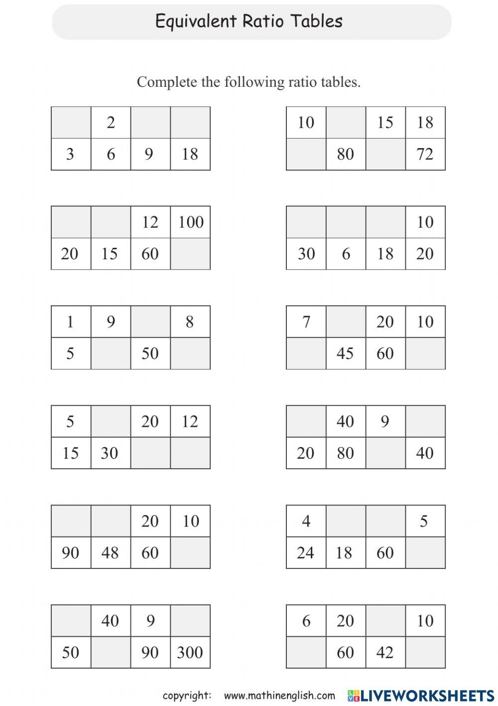 Free Ratio Tables Printable Download Free Ratio Tables Printable Png 