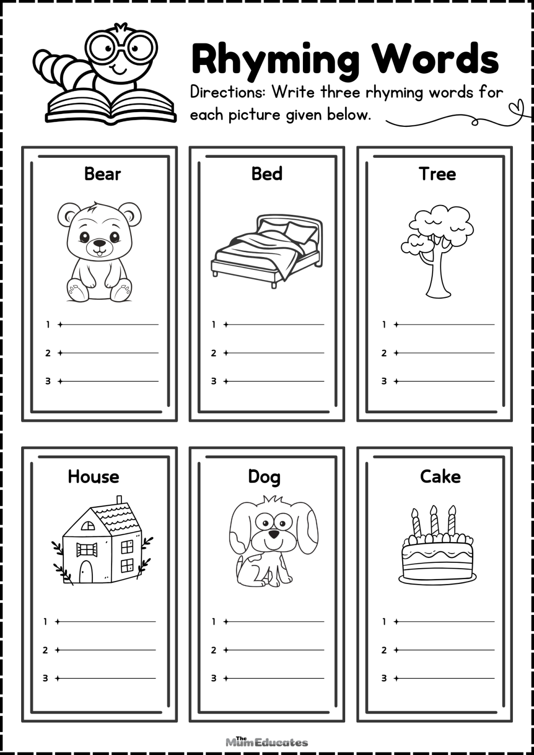 Free Rhyming Words Worksheets The Mum Educates Free Rhyming Words Worksheets The Mum Educates