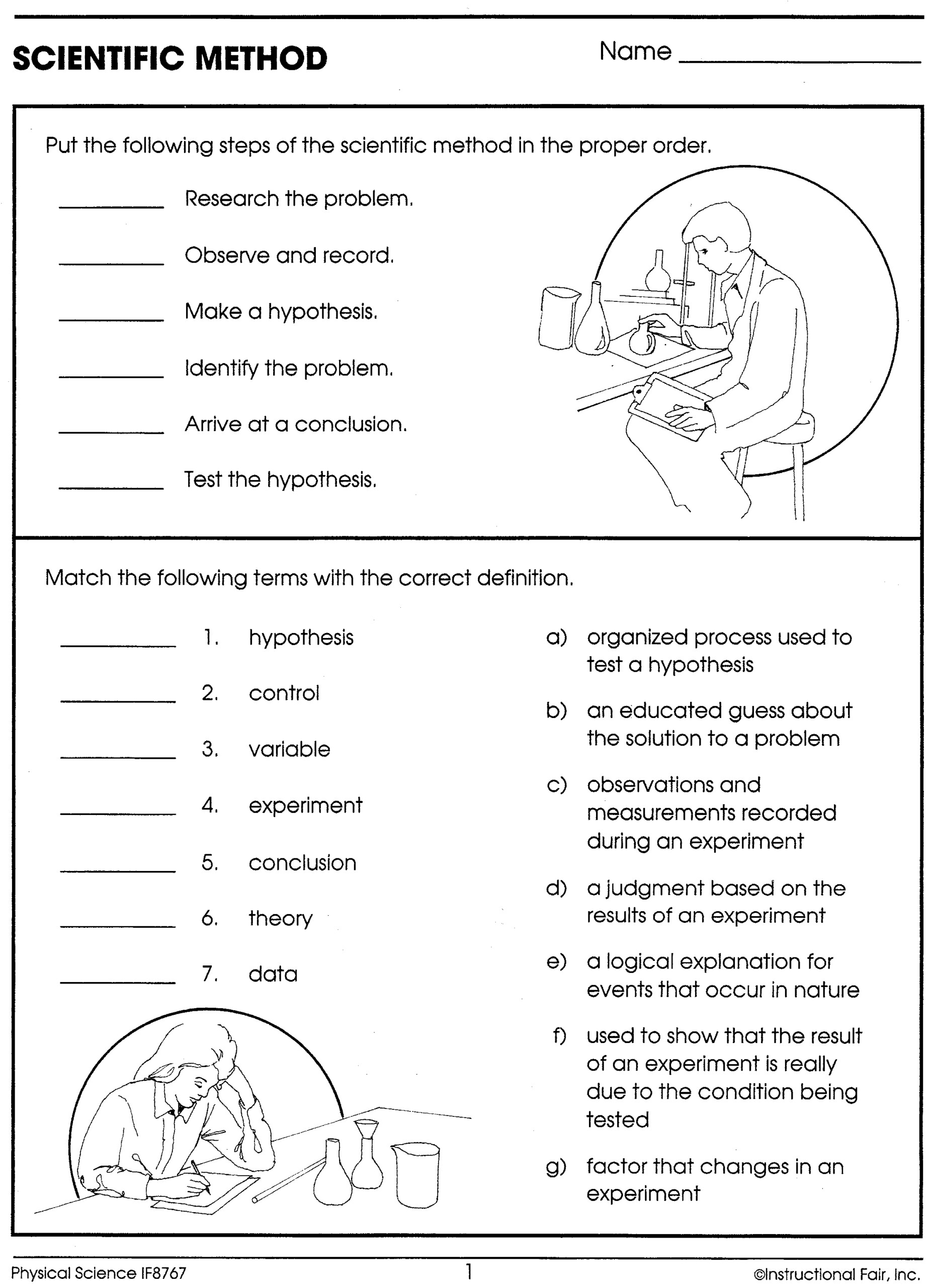 7th grade science worksheets