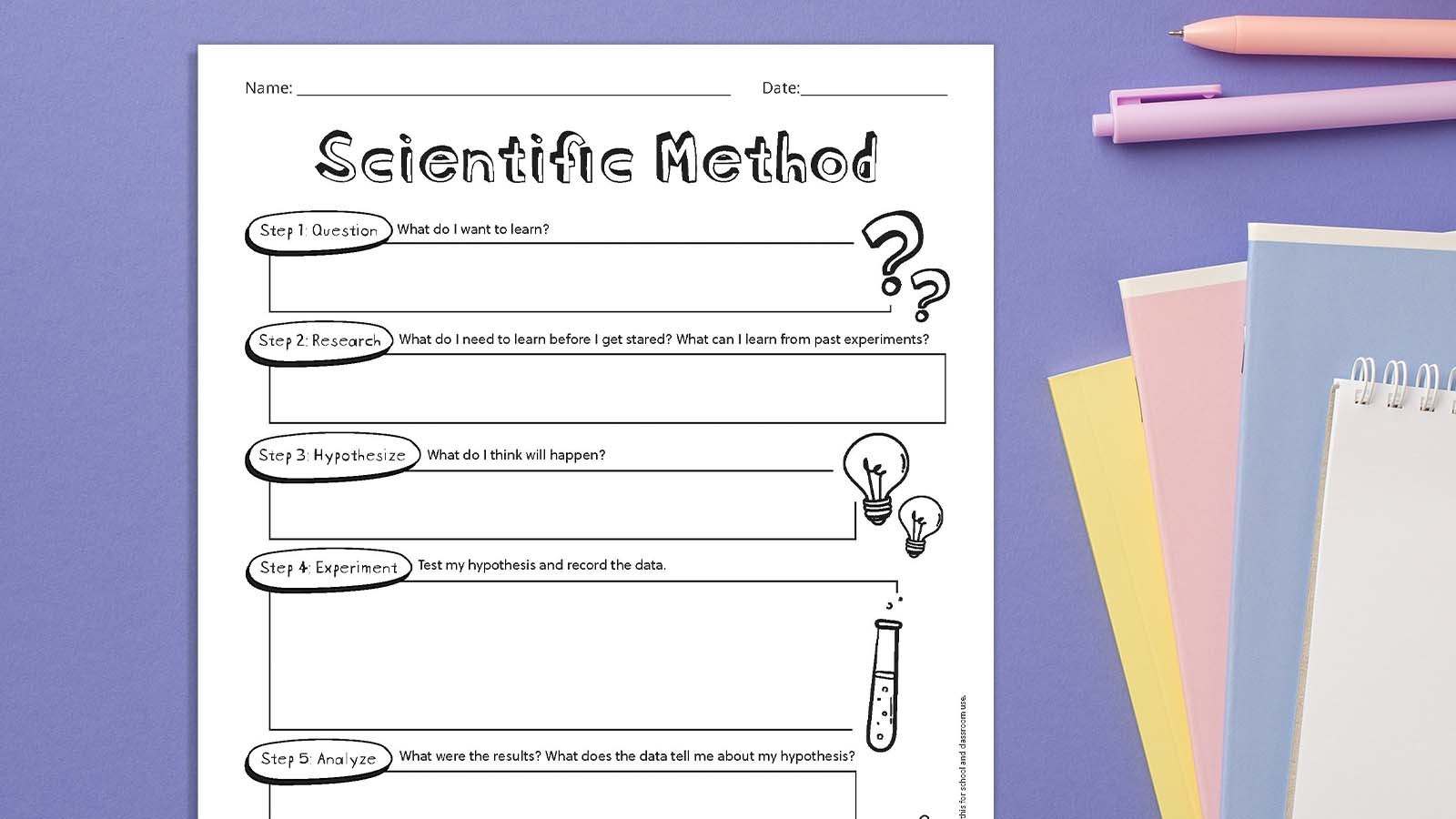 Free Scientific Method Worksheet Printable Worksheets Library