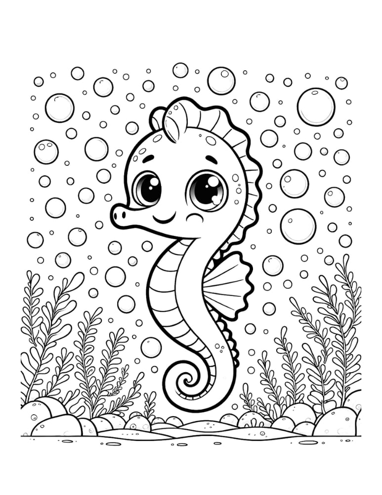 Free Seahorse Coloring Pages For Kids Free Seahorse Coloring Pages For Kids