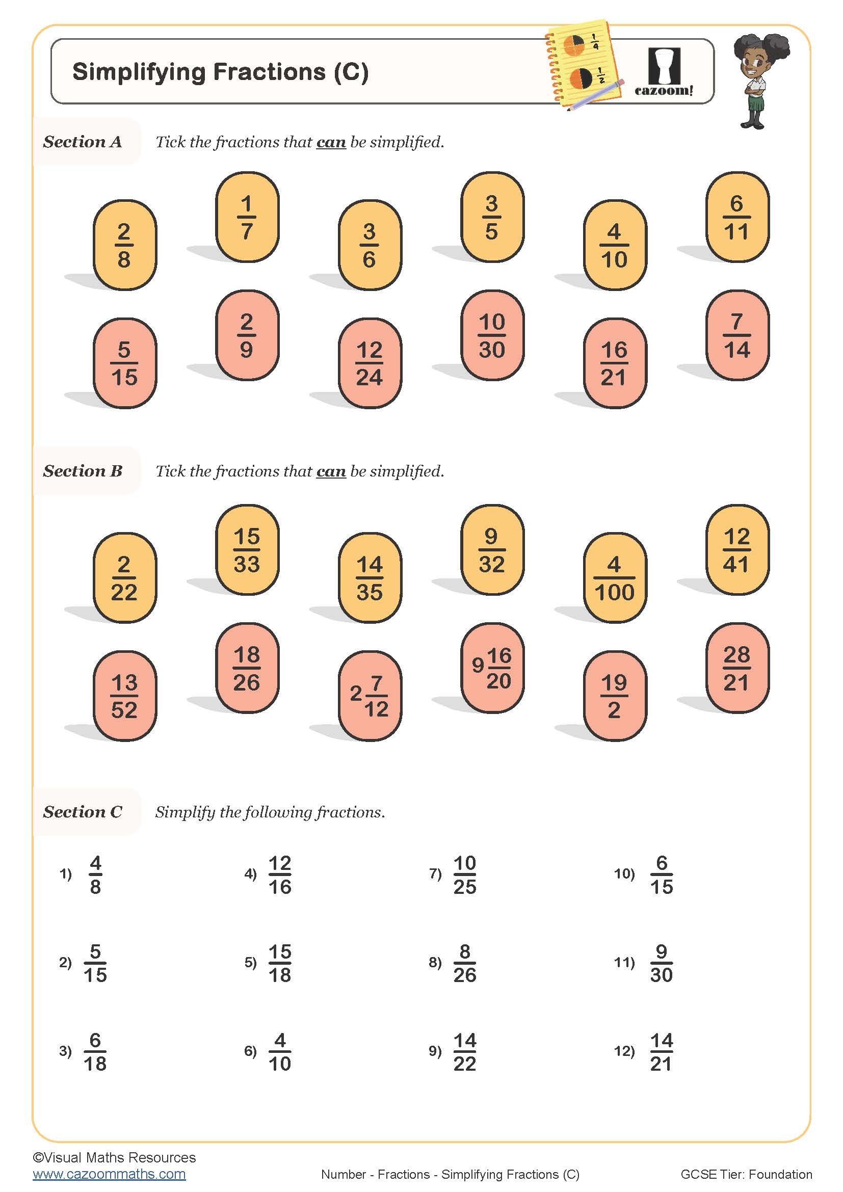 Free Simplify Fractions Worksheet Download Free Simplify Fractions 