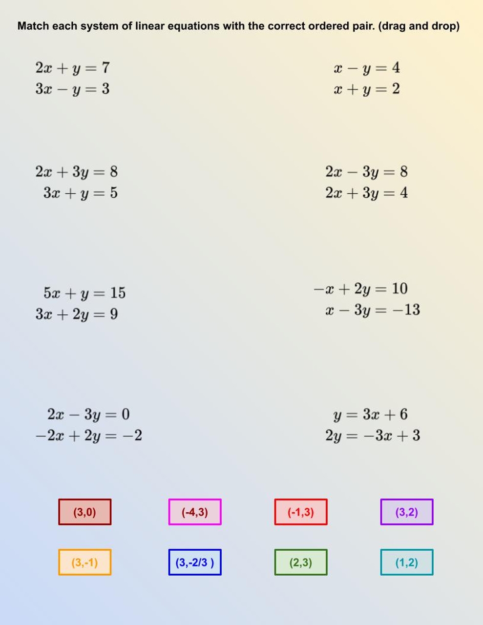 solving systems of equations worksheet solving systems of equations worksheet