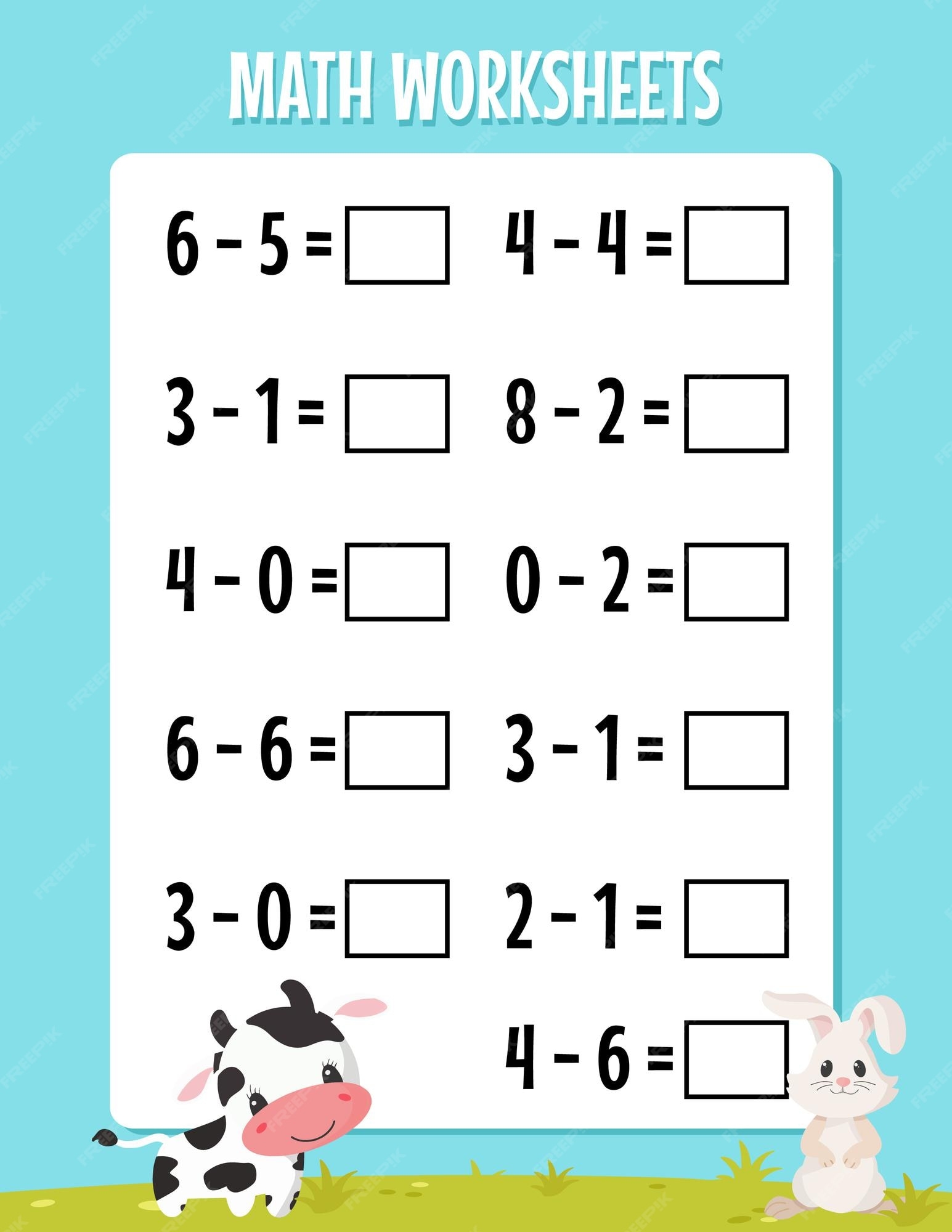 FREE Subtraction Worksheets With Pictures For Kindergarten Pdf 