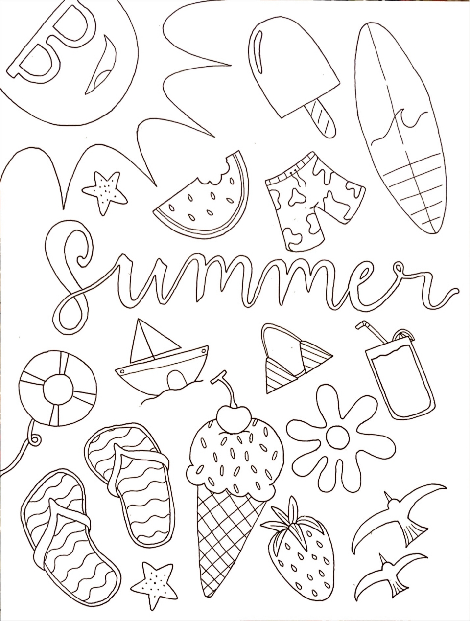 Free Summer Coloring Pages Printable Free Hello Summer Coloring Page