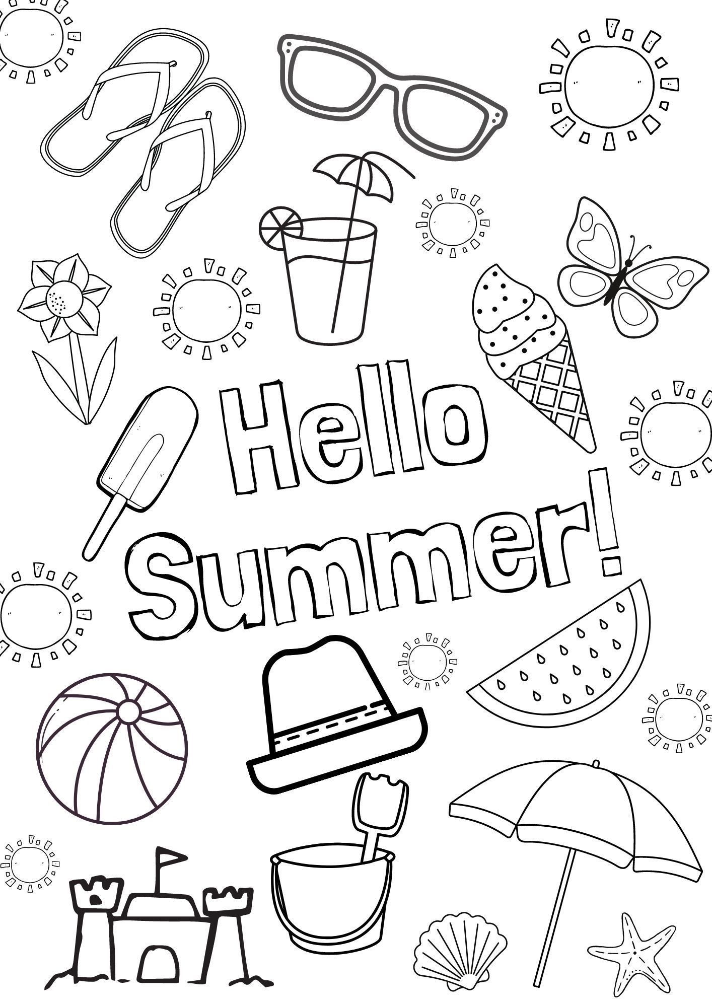 Free Summer Colouring Pages For Kids