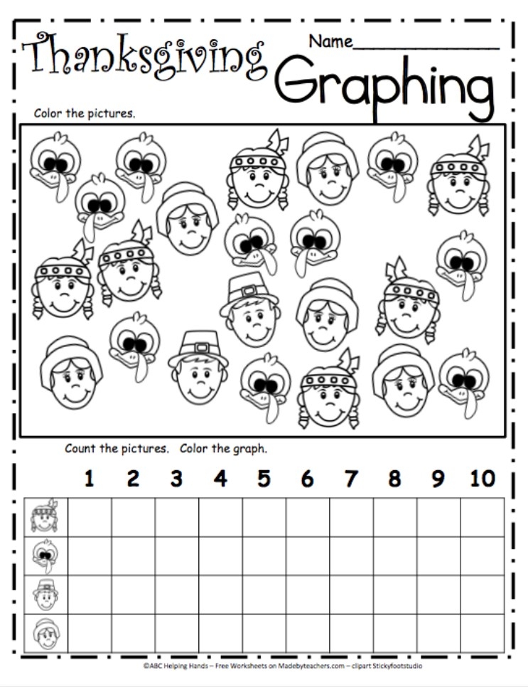 kindergarten worksheets thanksgiving