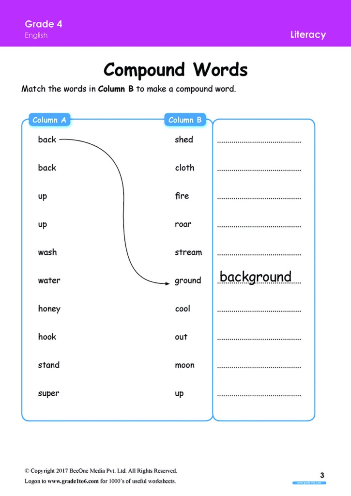 Free Worksheets For Grade 4 English Grammar EnglishWorksheet