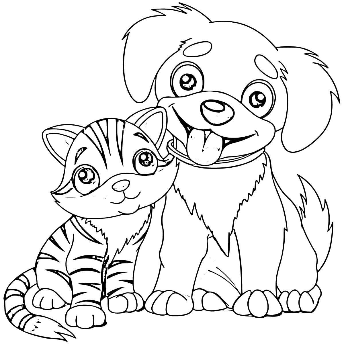 Friendly Dog And Cat Coloring Page Free Printable Coloring Pages For Kids Friendly Dog And Cat Coloring Page Free Printable Coloring Pages For Kids