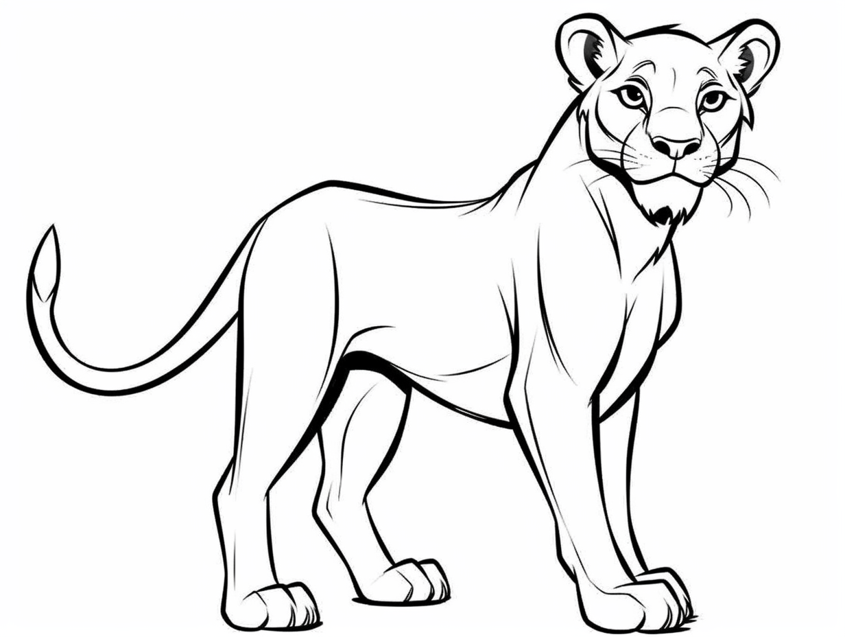 Friendly Lioness Coloring Page Coloring Page