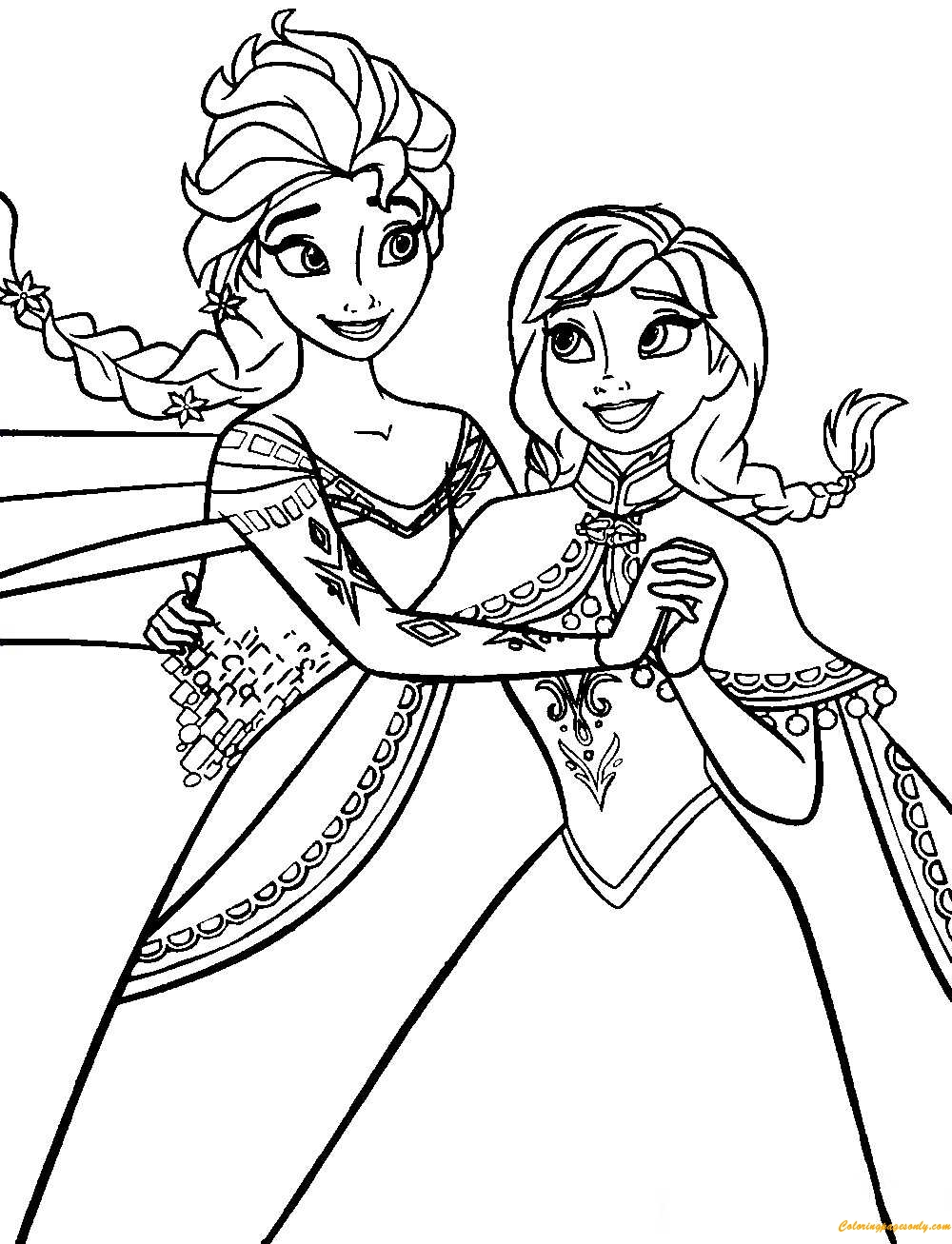 Frozen Anna And Elsa Coloring Page Free Printable Coloring Pages