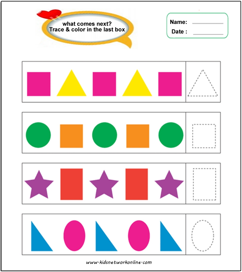 Fun And Easy Pattern Worksheets For Preschool Kids Worksheets Library