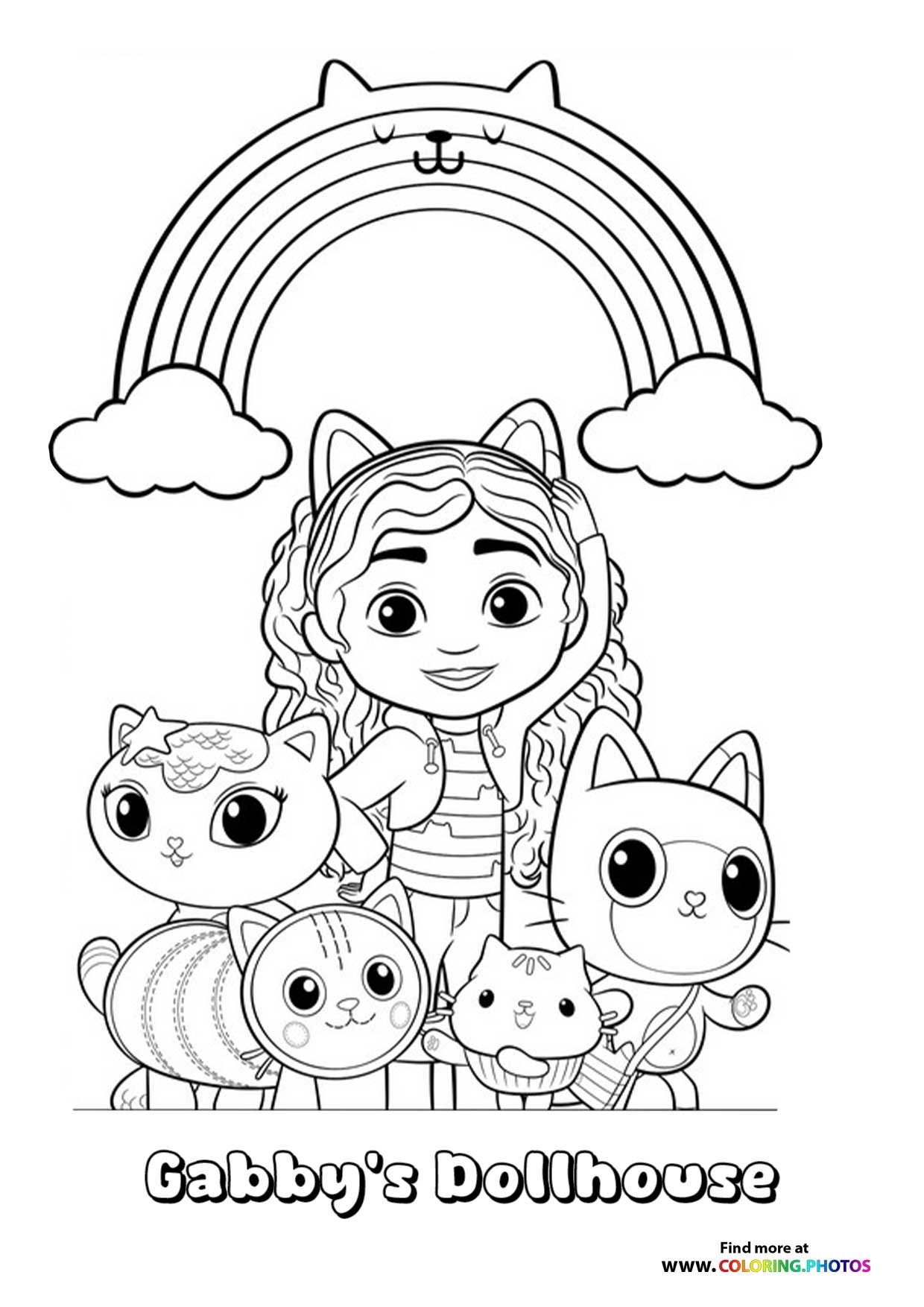Gabby Dollhouse Rainbow Coloring Pages For Kids Gabby Dollhouse Rainbow Coloring Pages For Kids