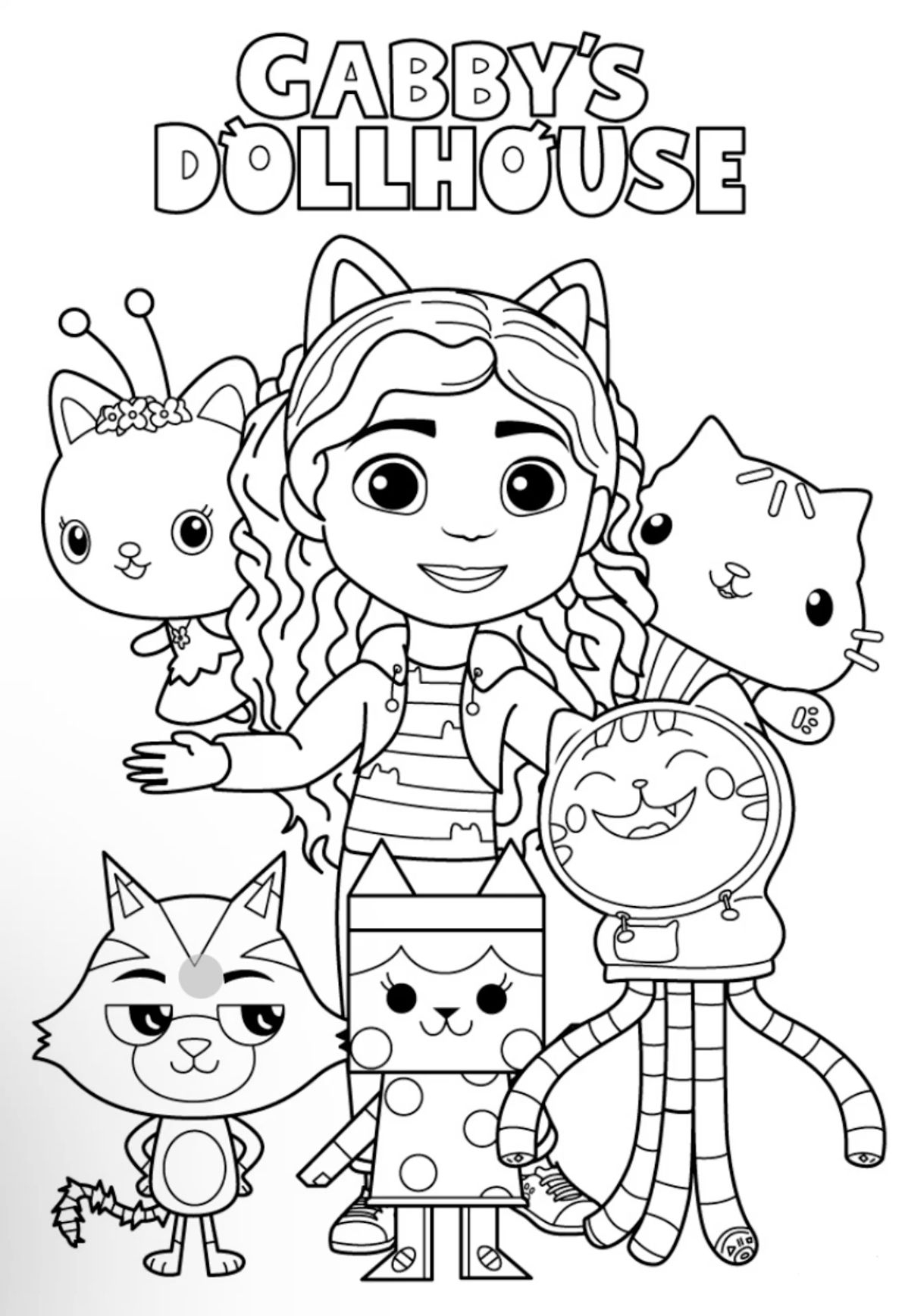 gabby dollhouse coloring page gabby dollhouse coloring page
