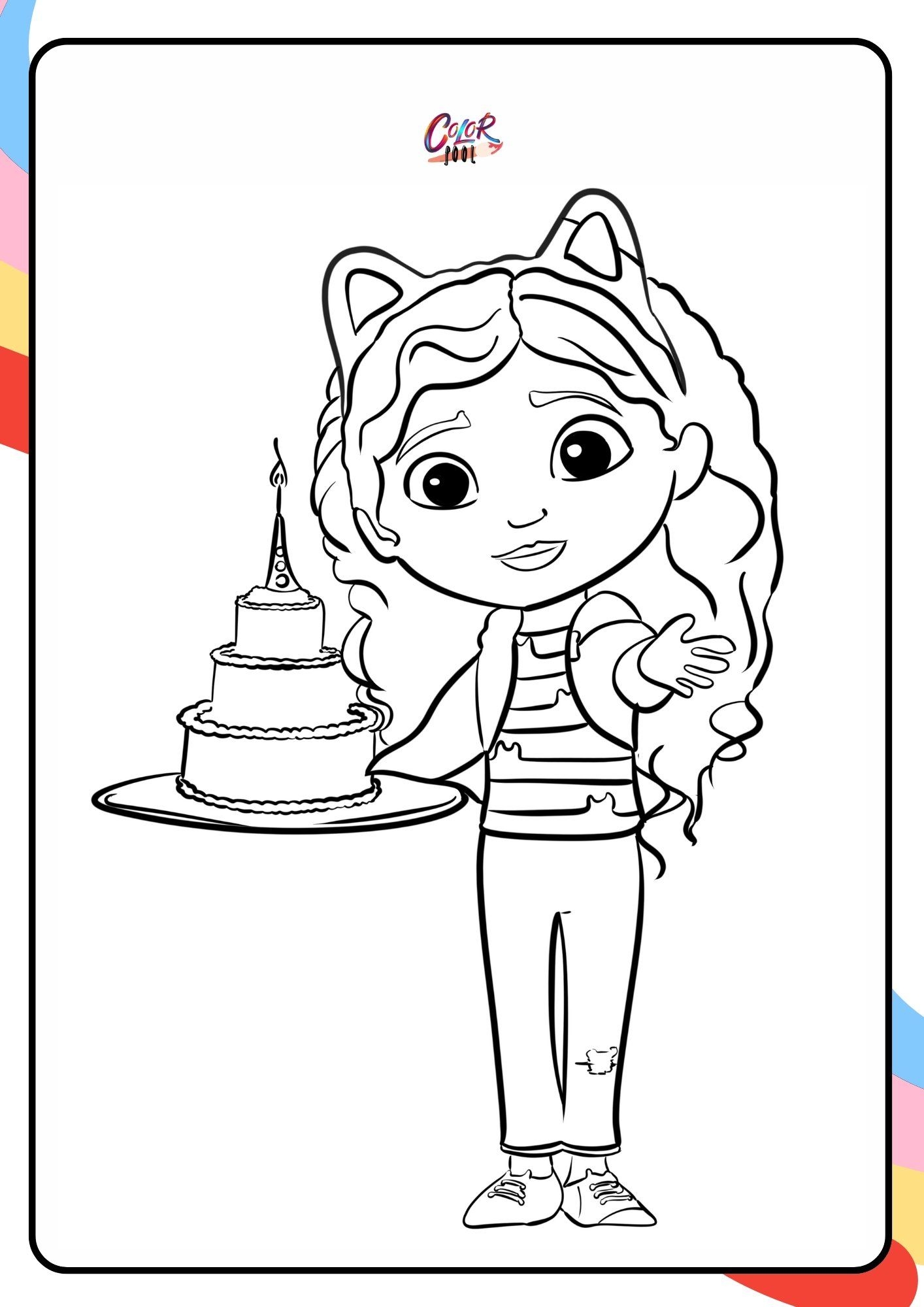 gabby's dollhouse coloring page gabby's dollhouse coloring page