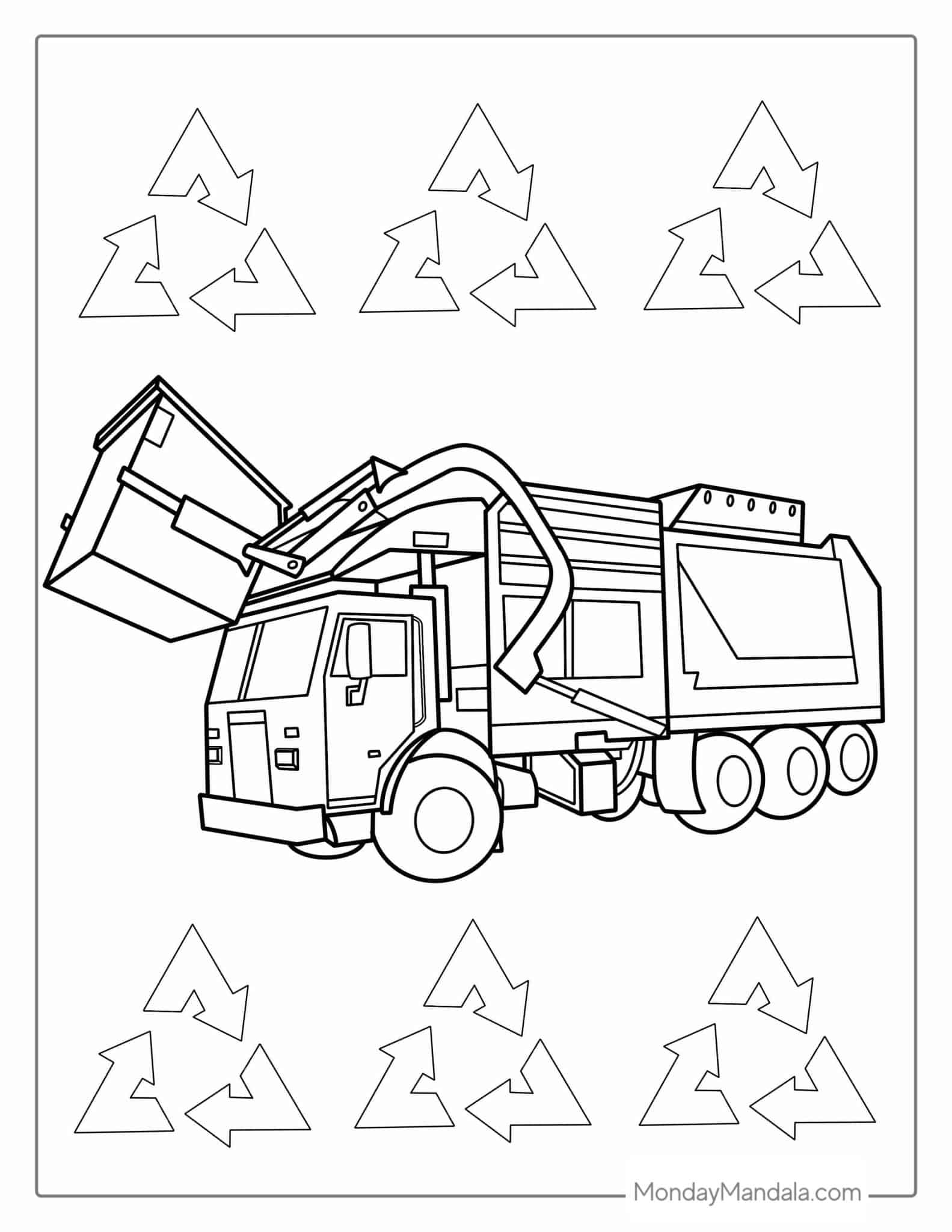 garbage truck coloring page