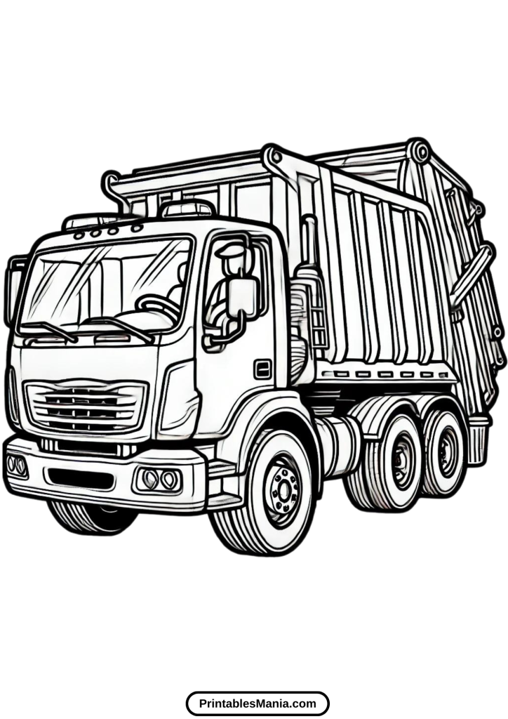 Garbage Truck Coloring Page Printables Mania