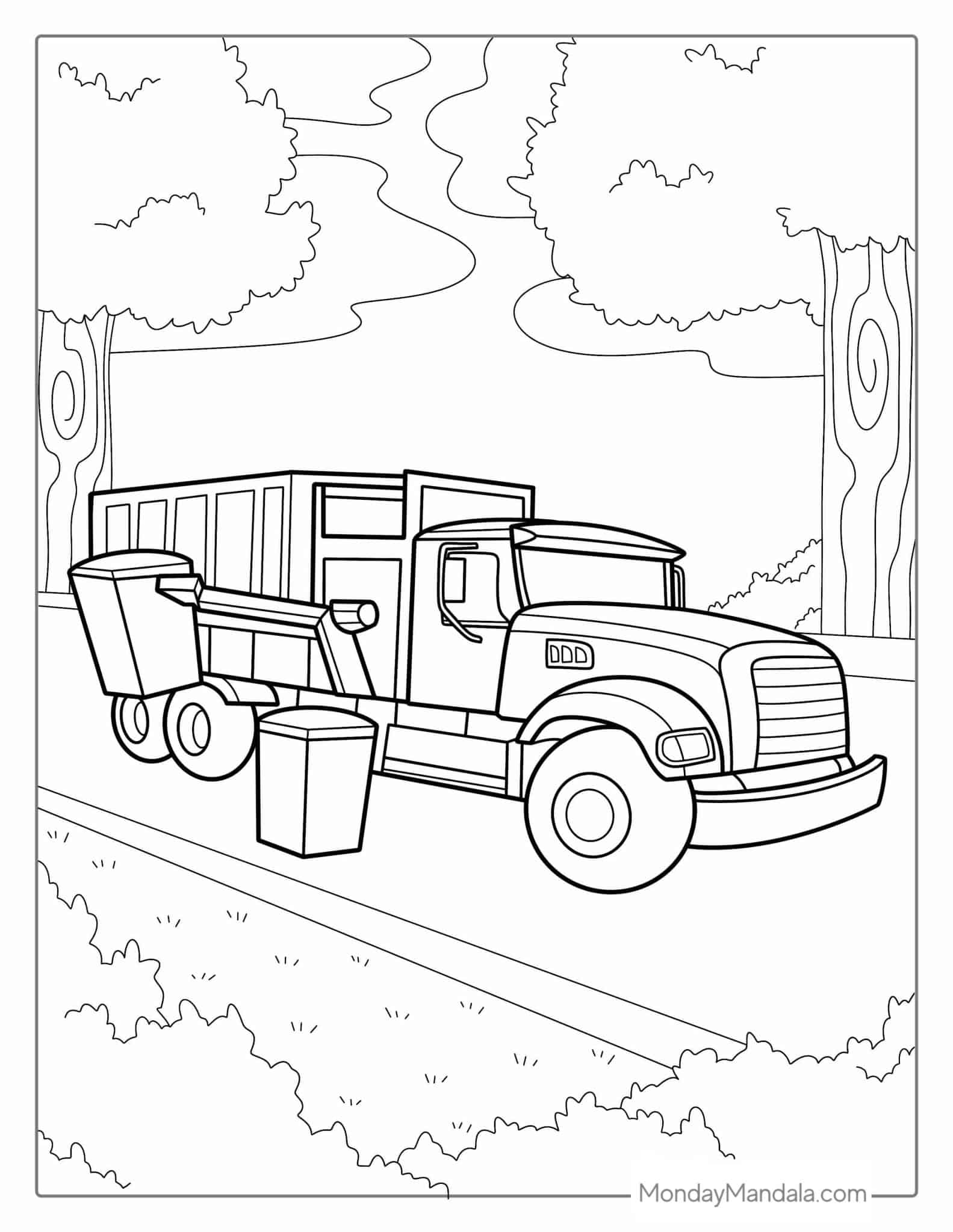 Garbage Truck Coloring Page