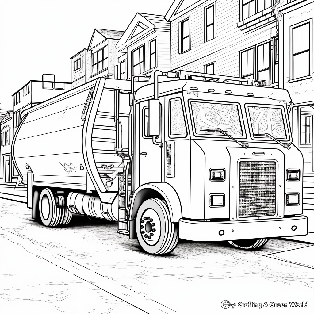 Garbage Truck Coloring Pages Free Printable 