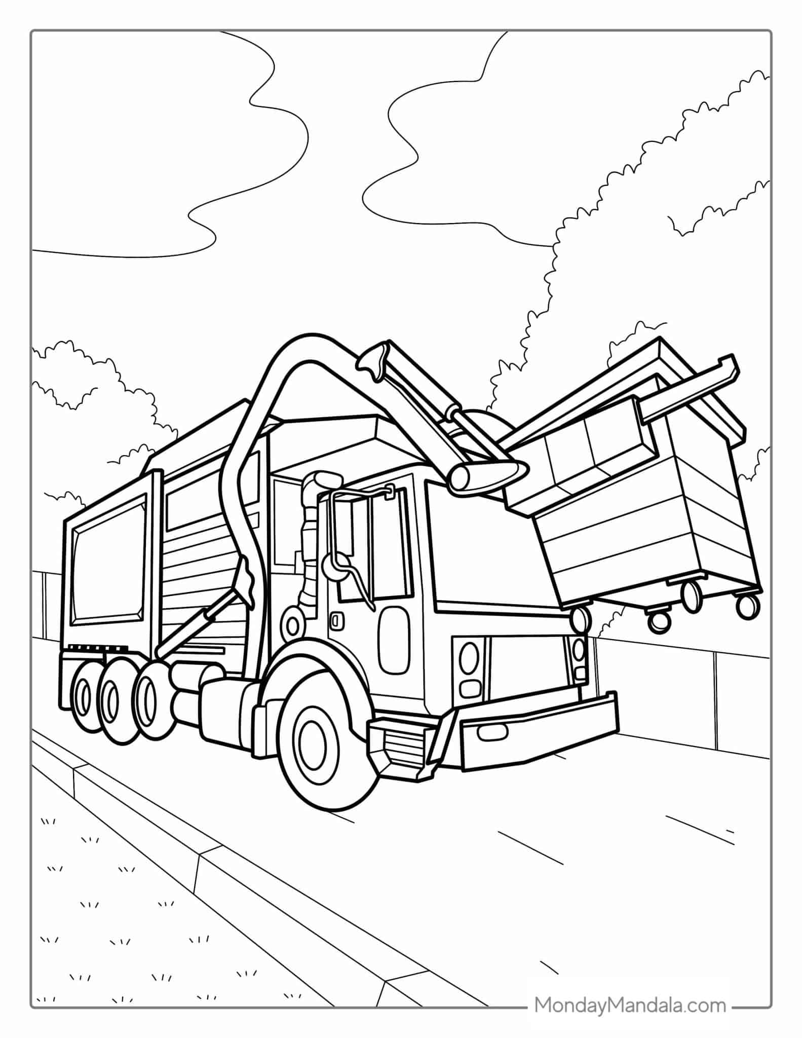 Garbage Truck Coloring Pages