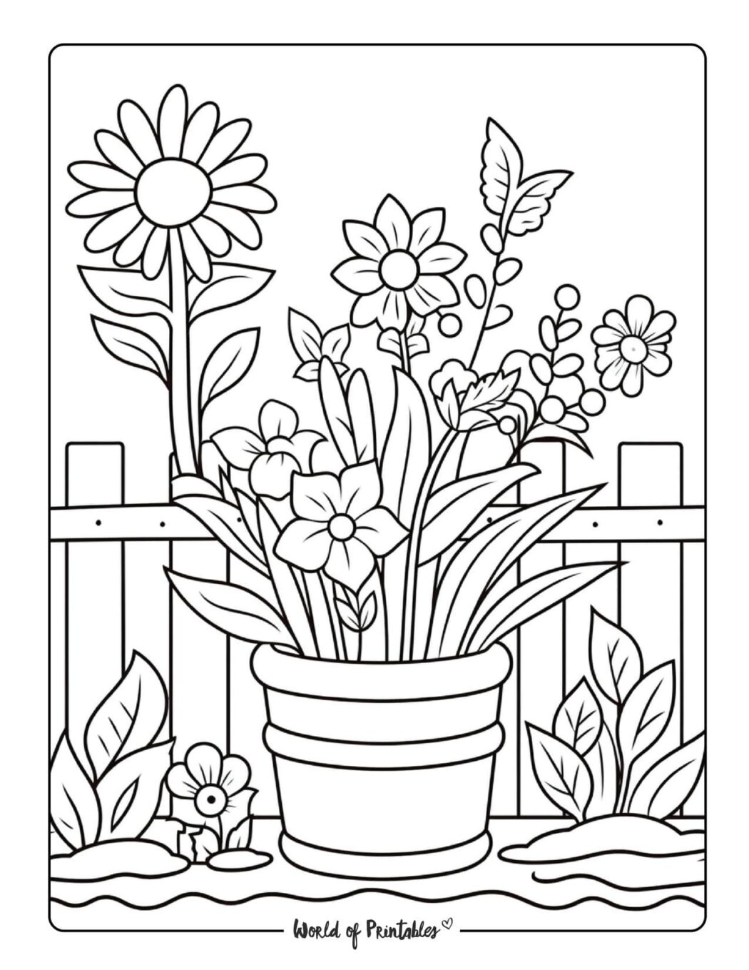 Garden Coloring Pages World Of Printables Garden Coloring Pages World Of Printables