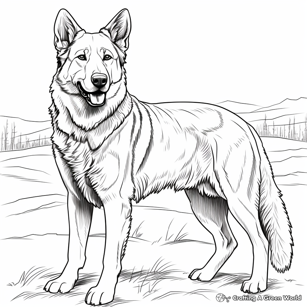 German Shepherd Coloring Pages Coloring Book German Shepherd Dog