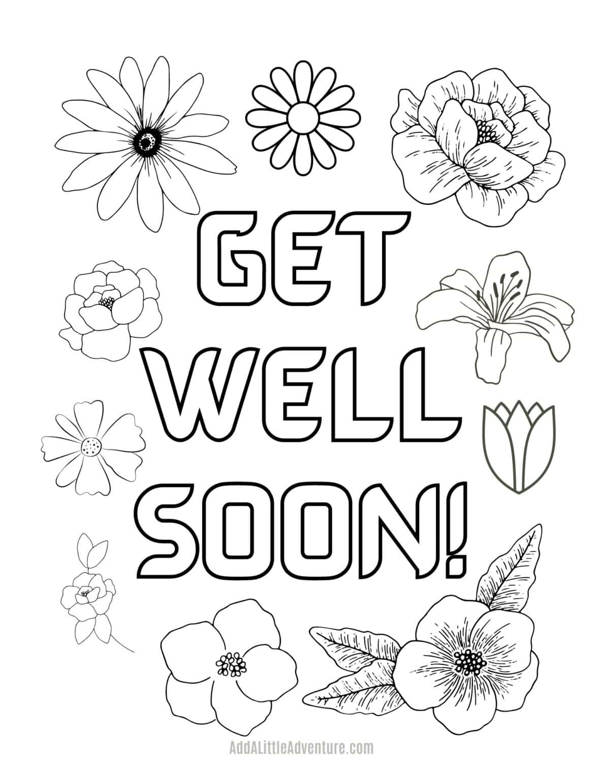 Get Well Soon Color Pages Molon Printable