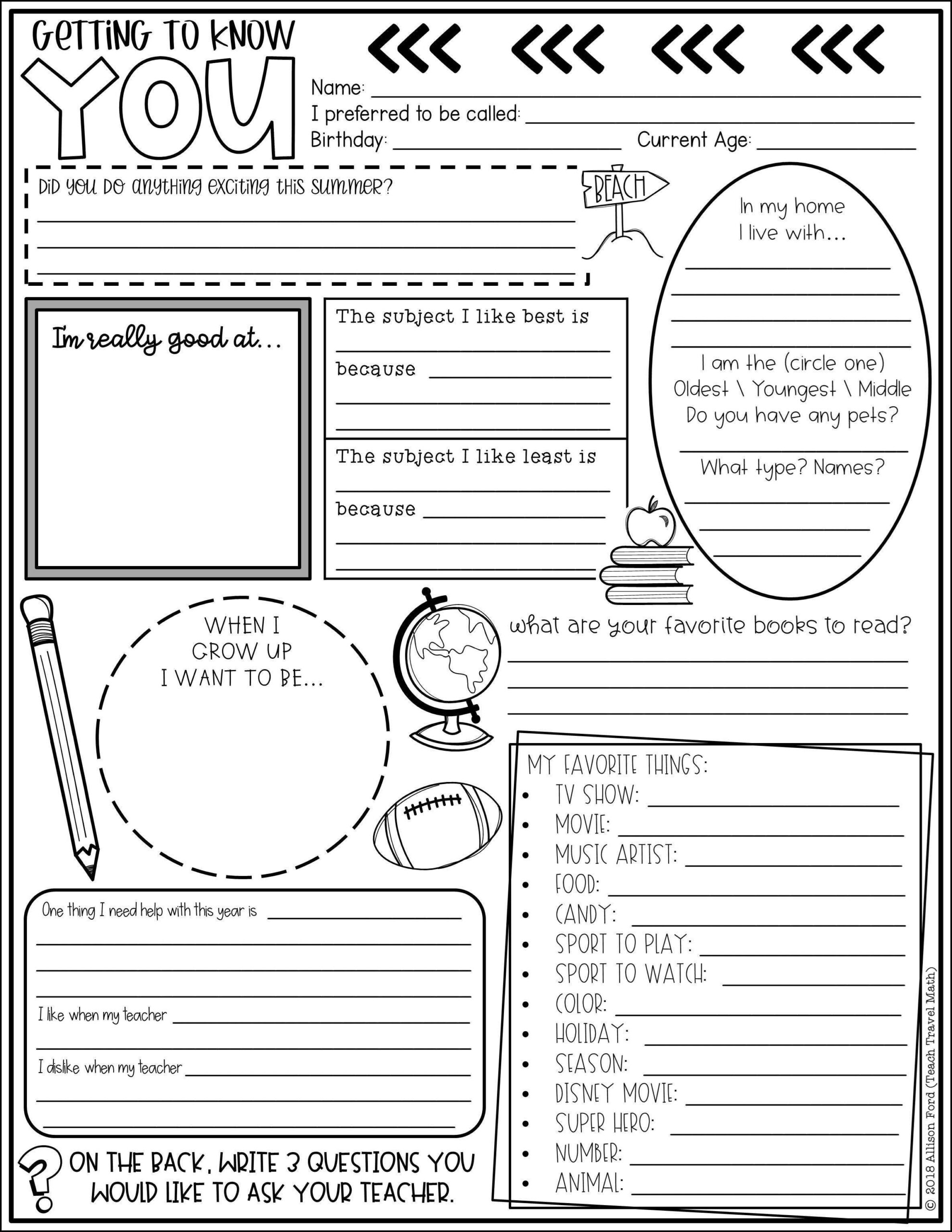 getting to know you worksheets