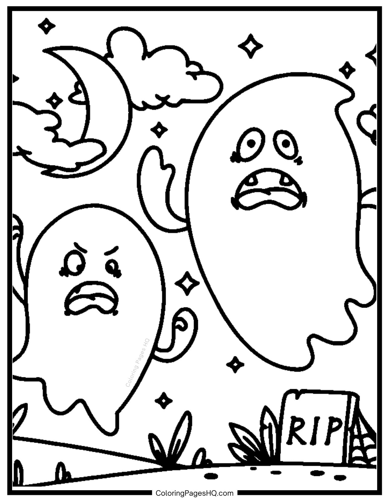 Ghost Coloring Pages Free PDF Printables Coloring Pages HQ