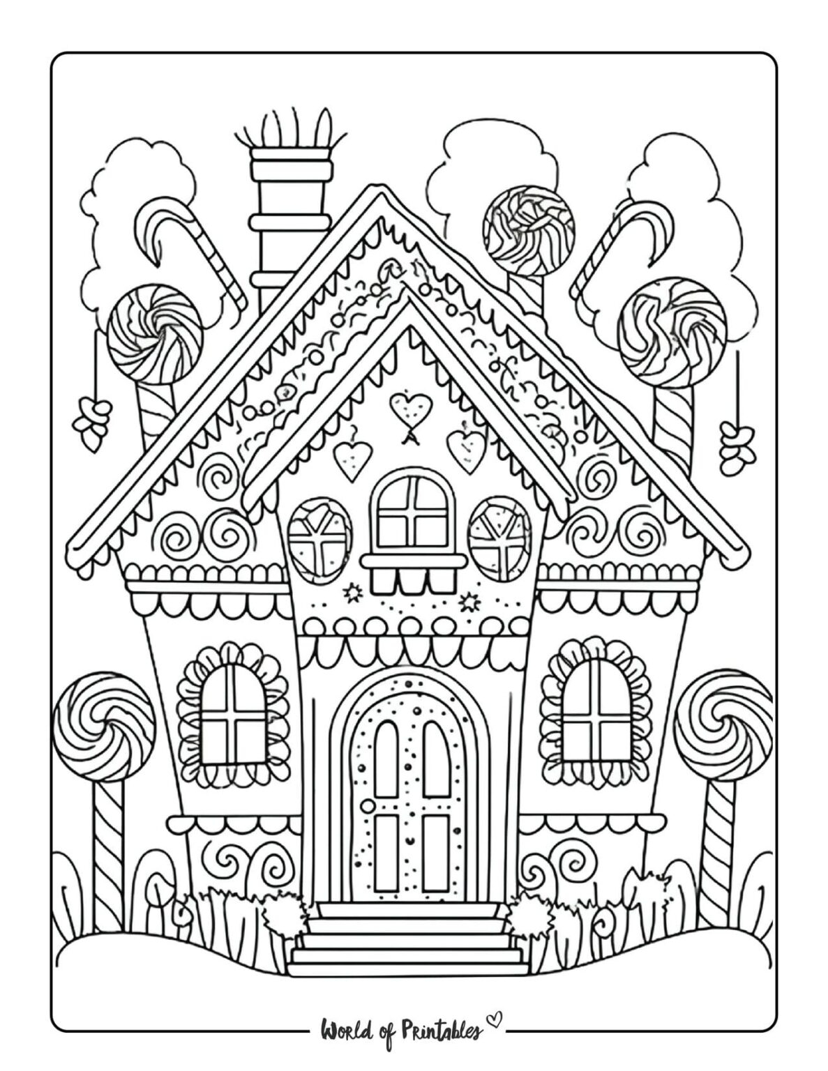 Gingerbread House Coloring Pages World Of Printables Gingerbread House Coloring Pages World Of Printables