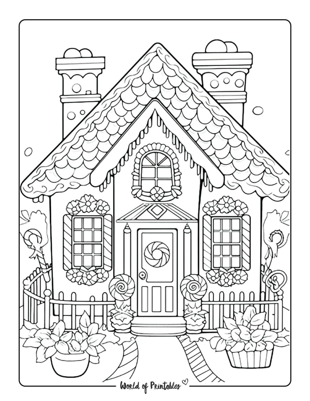 Gingerbread House Coloring Pages World Of Printables Gingerbread House Coloring Pages World Of Printables