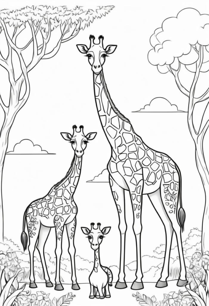 Giraffe Coloring Page For Kids Color My Pages Giraffe Coloring Page For Kids Color My Pages