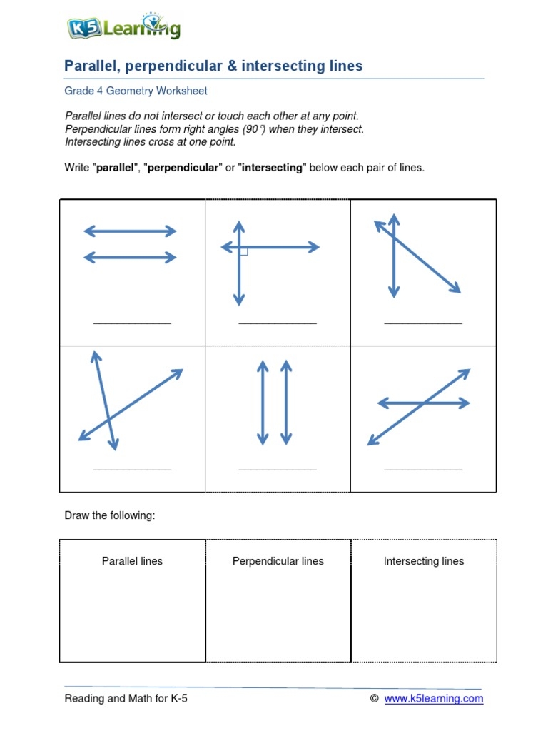 Grade 3 Geometry Parallel Perpendicular Lines B PDF Worksheets Library