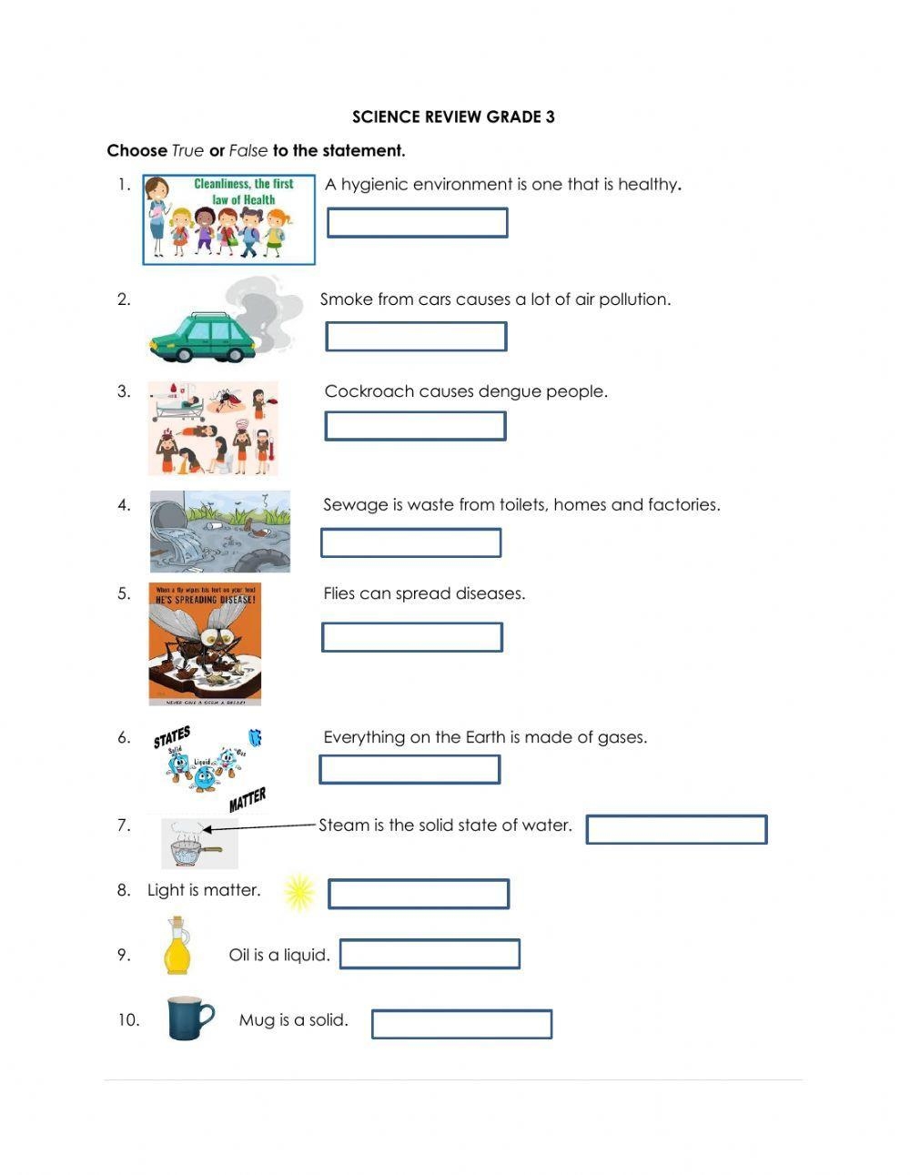 3rd grade science worksheets