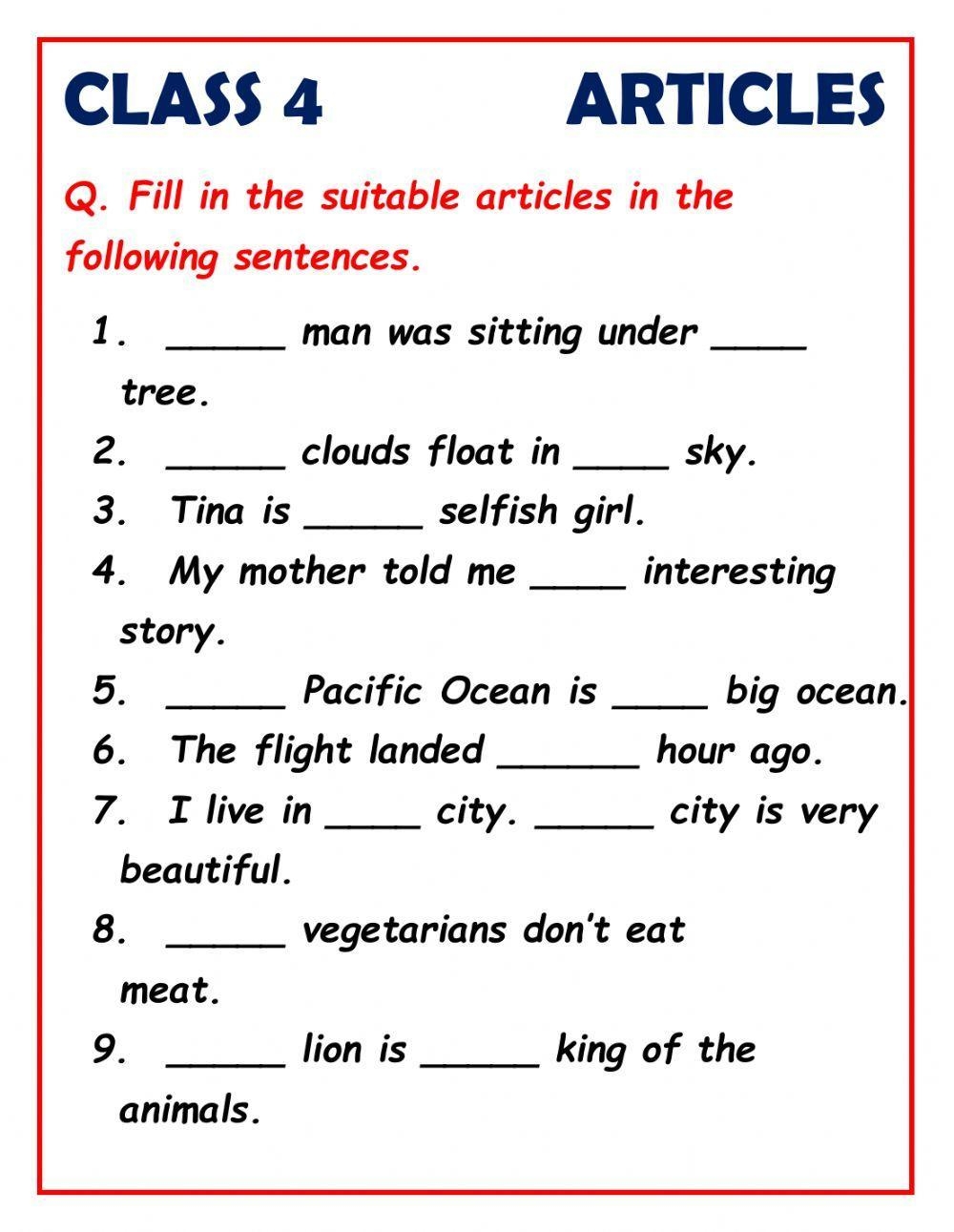 Grade 4 Grammar Worksheets GRADE 4 ENGLISH Free Interactive